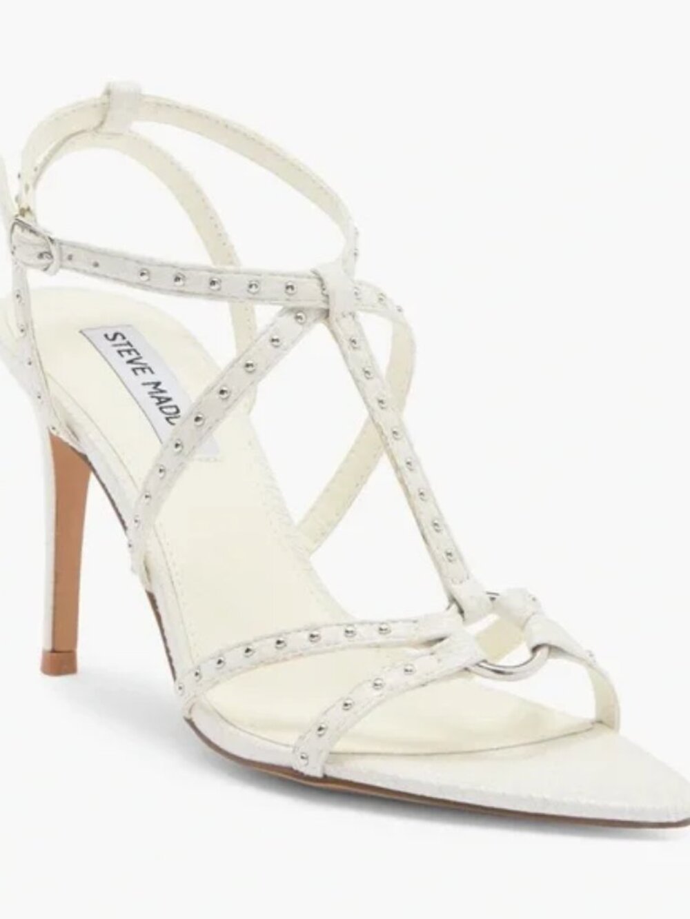 Steve Madden "Amour" Studded Sandal  - White - Size 9.5
